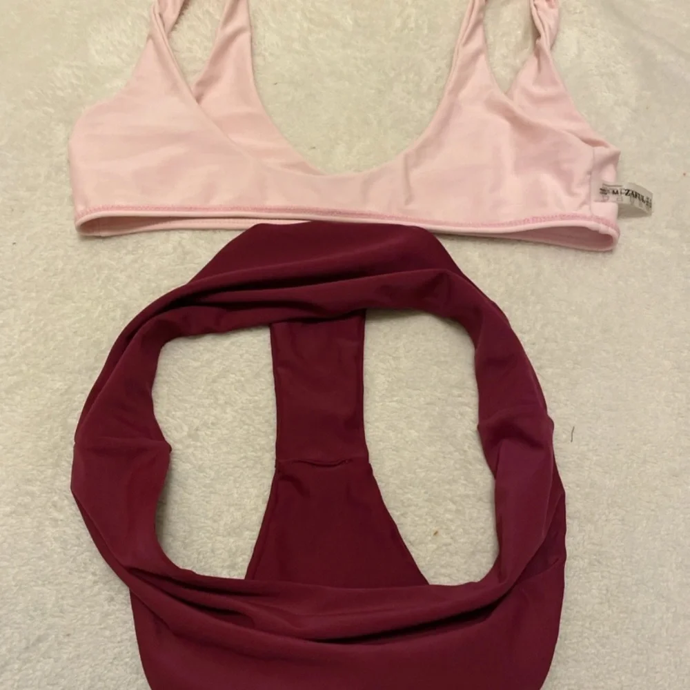 Zaful Pink Blush and Burgundy Red Bikini Set